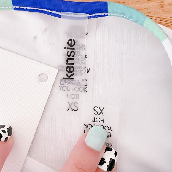 KENSIE Cactus Sequin Two Piece Bikini Boho XS y2k - Picture 8 of 9